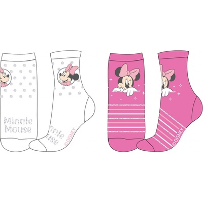 Minnie Mouse Dievčenské ponožky ružová / biela