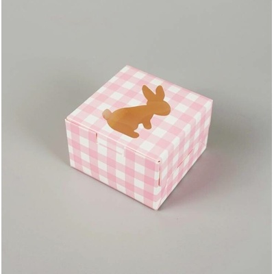 Dortisimo Veľkonočná krabička kocka ružová 10x10x6, 5 cm