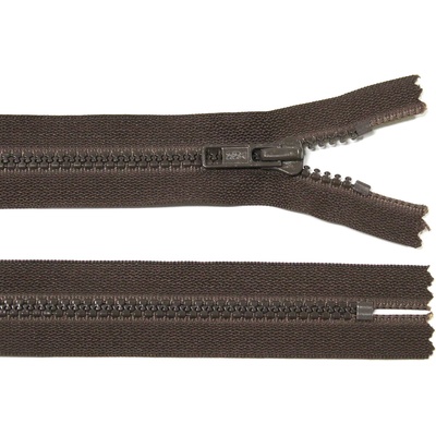 Kostěný zip no.5 nerozepínací 15cm tmavě hnědý YKK