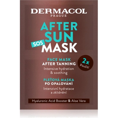 Dermacol After Sun успокояваща и хидратираща маска след слънчеви бани 2x8ml