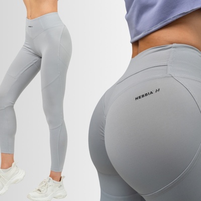 Nebbia Tvarujúce legíny s vysokým pásom GLUTE PUMP 247 light grey