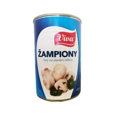 VIVA Žampiony řezy ve slaném nálevu 400 g – Zboží Dáma