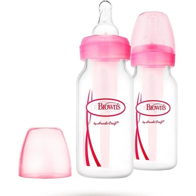 Dr. Brown´s láhev úzkohrdlá Options 2xrůžová 120ml