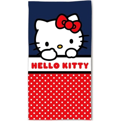 United Essentials Puntíkovaná bavlněná plážová osuška Hello Kitty 70 x 140 cm