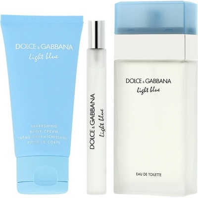 Dolce & Gabbana Light Blue EDT 100 ml + EDT 10 ml + telový krém 50 ml darčeková sada