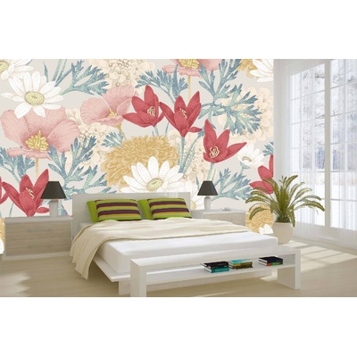 DIMEX ART Самозалепваща се флизелинова фототапета ретро флорален мотив 375 x 250 см