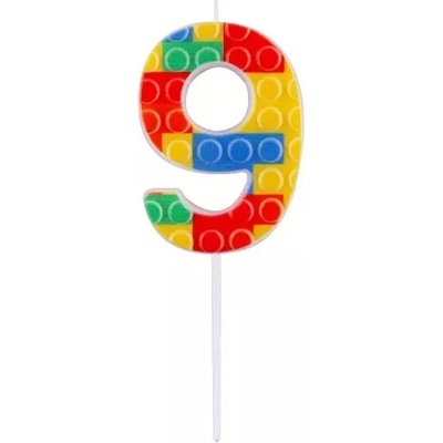 Godan Свещ с мотив на строителни блокчета - 9 (bh-spk9)