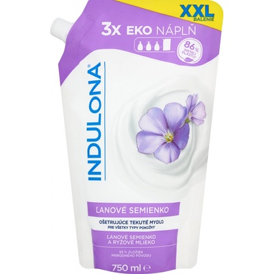 Indulona Tekuté mydlo náhradná náplň Ľanové semienko 750 ml