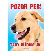 Grel nálepka pozor pes labrador světlý