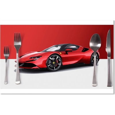 Sablio Prestieranie Ferrari na červenobielej 40x30cm