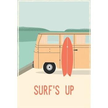 Ilustrácia Surf´s up - retro vintage surf., LucidSurf, 26.7x40 cm