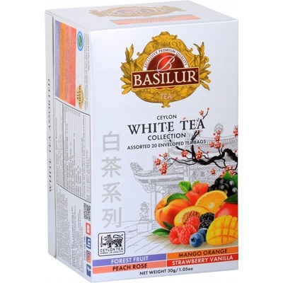 Basilur White Tea sada bílých čajů 4 ovocné příchutě 20 x 1,5 g