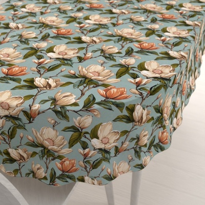 Biante bavlna oválný ubrus Sandra SA-545 Květy magnolie na šedomodrém 100x140 cm