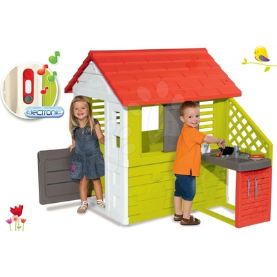 Smoby 810702-30 set domček Pretty Nature s letnou kuchynkou a okenicou