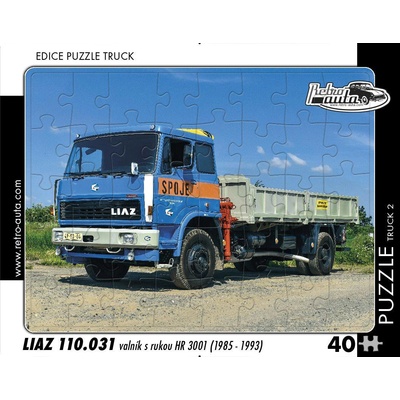 Retro cars - Puzzle TRUCK Liaz 110.031 valník s rukou HR 3001 (1985-1993) - 40 - 99 piese