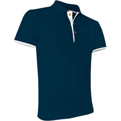 Nanosilver pánské polo triko bílo/tm.knoflíky modrá oranžové