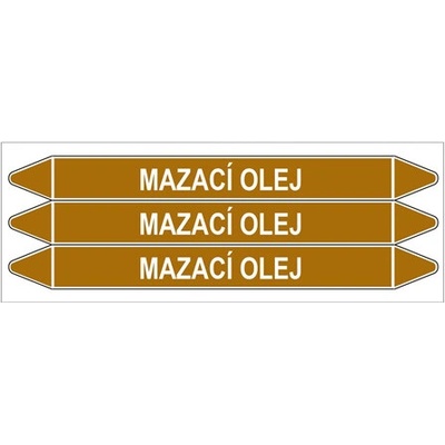 Značení potrubí, mazací olej,3 ks, 355 × 37 mm PZ 008105
