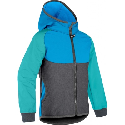 Unuo dětská softshellová bunda s fleecem Basic Multicolor tyrkysová – Zboží Dáma
