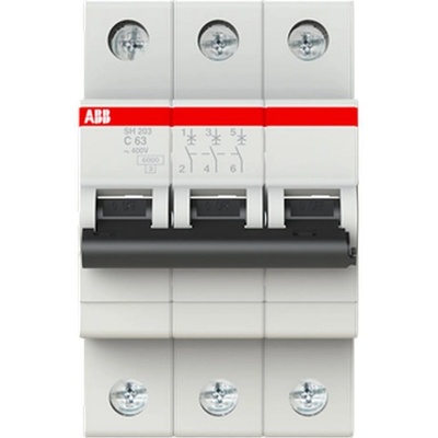 ABB Автоматичен прекъсвач ABB SH203-C63 - 3 P, 63 A, 6 kA (2CDS213001R0634)