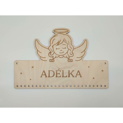 Dřevěný adventní kalendář se jménem Andílek - D-decor