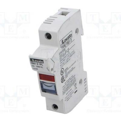 LOVATO ELECTRIC FB01D1PL Pojistkový spodek; 10x38mm; na přípojnici DIN; 32A; Póly: 1; 1kVDC