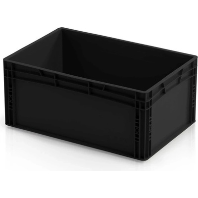 TBA Plastová ESD Euro přepravka 600 x 400 x 270 cmmm plný úchyt