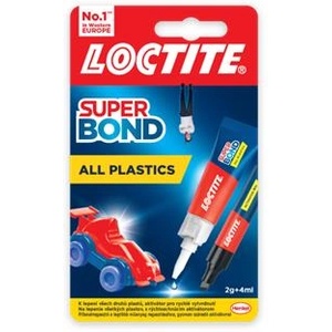 HENKEL Гел за лепене на хапчета, 2 g + 4 ml, HENKEL "Loctite Super Bond Plastik" 2733065 (2733065/2954981)