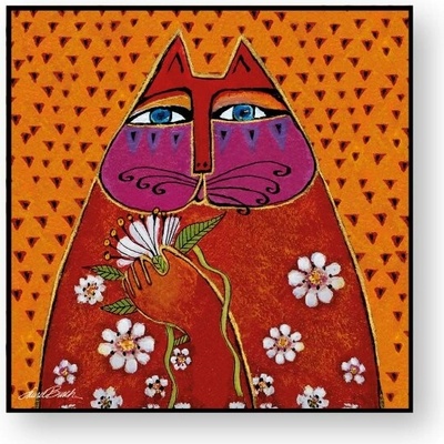 EGAN LAUREL BURCH FANTASTIC FELINES Obrázek "GATTO oranžová 70 × 70 cm