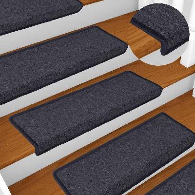 vidaXL Изтривалки за стълби, 30 бр. , 65x21x4 см, тъмносиви и сини, правоъгълни, кант (3365775)