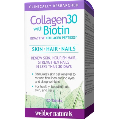 Webber Naturals Kolagén30 + biotín na vlasy pokožku a nechty 120 tabliet