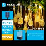 Aigostar - LED соларен декоративен низ 50 LED/8 функции 12м IP65 топло бяло (AI0411)