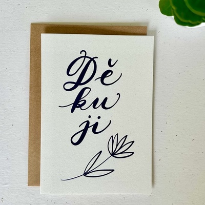 Be Nice přání Děkuji modré