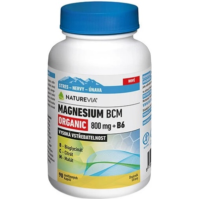 NatureVia Magnesium Organic BCM 800mg +B6 90 kapsúl