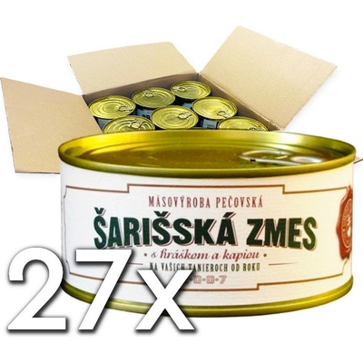 Mäsovýroba Pečovská Šarišská zmes s hráškom a kapiou 27 x 280 g