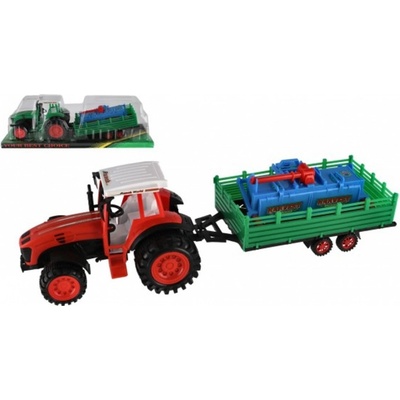 Teddies Traktor s vlekem s rotavátorem 52 cm na setrvačník