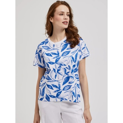Moodo Синя блуза с принт на листа Moodo Moodo | Sin | ЖЕНИ | 46