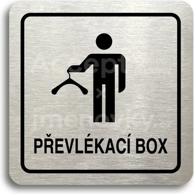 ACCEPT Piktogram převlékací box II - stříbrná tabulka - černý tisk