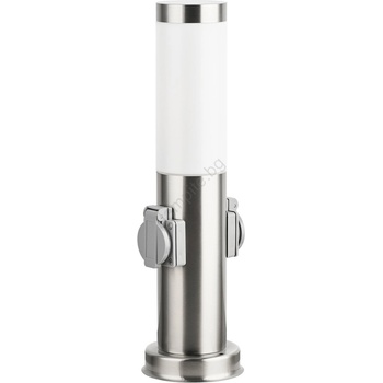 Brilagi - Външна лампа с 2 SCHUKO контакта NOVA 1xE27/15W/230V 40 см IP44 хром (BG3941)