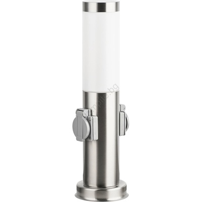 Brilagi - Външна лампа с 2 SCHUKO контакта NOVA 1xE27/15W/230V 40 см IP44 хром (BG3941)