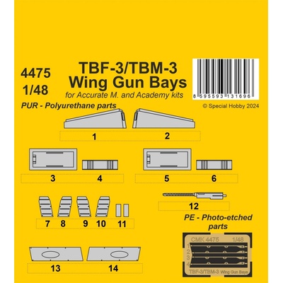 CMK TBF-3/TBM-3 Wing Gun Bays / for Accurate/Academy kits 1:48
