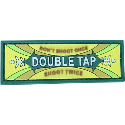 WARAGOD nášivka Double Tap Don't Shoot Once Shoot Twice PVC Patch OD Green