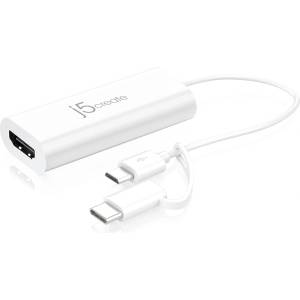 j5create Видео адаптер j5create JUA165C, За андроид, USB-C/USB-B мъжко - HDMI женско, Бял (J5-JUA165C) - pcbuild