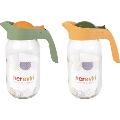 TORO Sklenený džbán s viečkom 1000ml MIX farieb