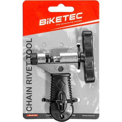 BIKETEC nářadí (nýtovačka) na nýtování a rozebírání cyklistických řetězů typ: 7 - 12 SP s dodatečným čepem