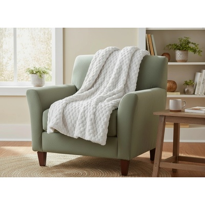 Mybesthome přehoz na křeslo sedačku FLANELA bílá 70 x 160 cm – Zboží Dáma