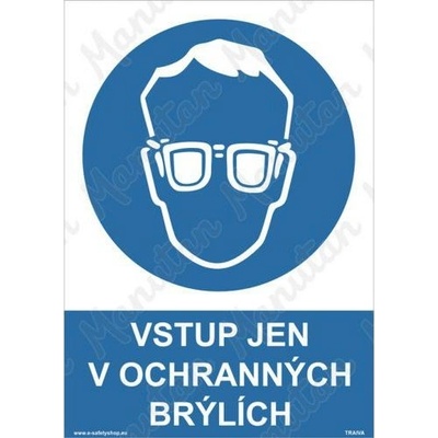 Manutan Vstup jen v ochranných brýlích, plast 210 x 297 x 0,5 mm A4
