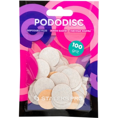 Staleks Náhradný brúsny papier pre pedikérsky kotúč Pre M hrubosť 100 White Refill Pads for Pedicure Disc 50 ks