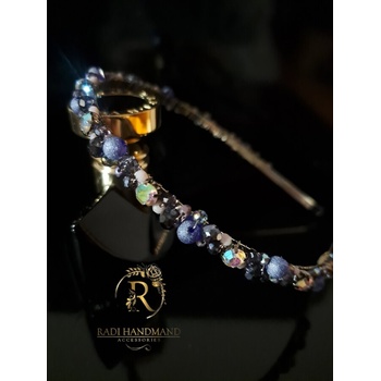 Radi handmade Елегантна диадема с лилави перли и кристали (943)