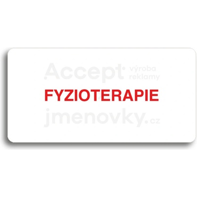 ACCEPT Piktogram FYZIOTERAPIE - bílá tabulka - barevný tisk bez rámečku