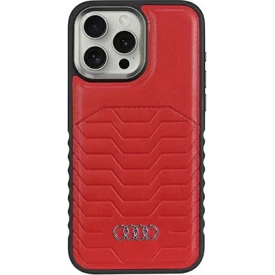 Audi Кожен кейс Audi Synthetic Leather с MagSafe за iPhone 15 Pro, червен (6955250226943)